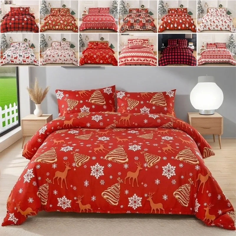 2/3Pcs/Set Christmas Decoration Bedding Set Soft Comfortable Breathable Duvet Cover Perfect for Bedroom and Guest Room Decor