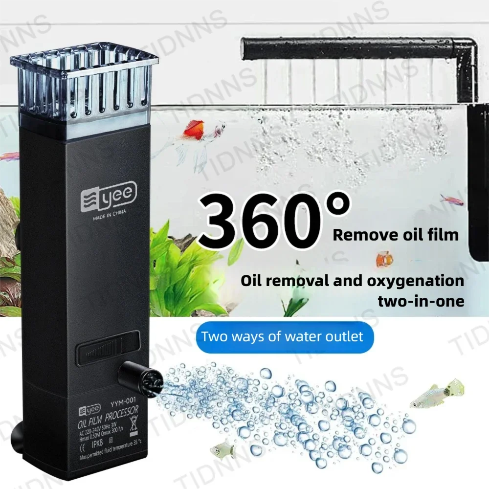 Mini filtro de espumadera de aceite de superficie para pecera, 3W, 220-240V, procesador automático de película de aceite de la UE, utilizado para filtración de acuario