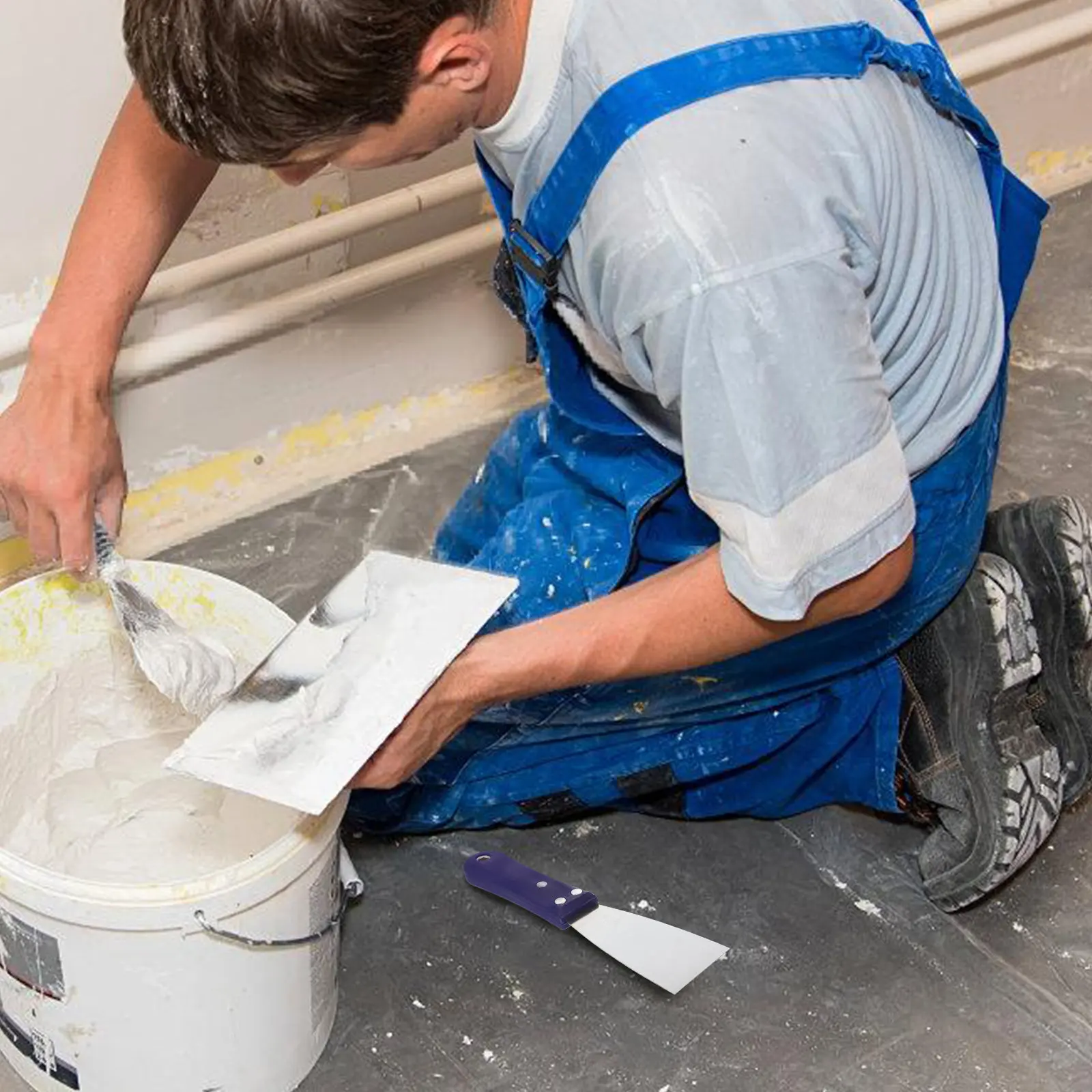 

Набор из 4 шпателей из нержавеющей стали для удаления краски, обоев, напольных покрытий, гипсокартона, шпатлевки, наклеек