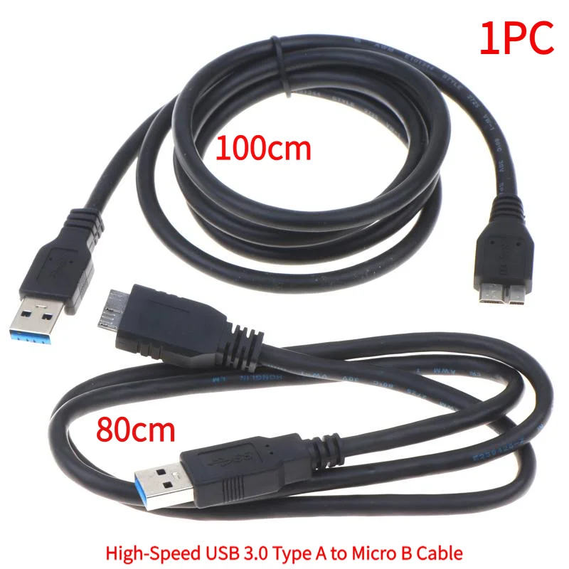 1PC USB3.0 Type A To Micro B External Hard Drive Disk Cable 5Gbps High Speed Transfer For External Hard Drives Cameras Phones.