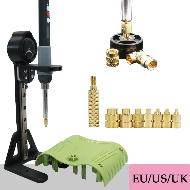 Heat Set Inserts Press Tool and Soldering Iron Tip Insert Threaded Kit Brass Nut M3 Solder for 3d Printer Plastic Case Insertion