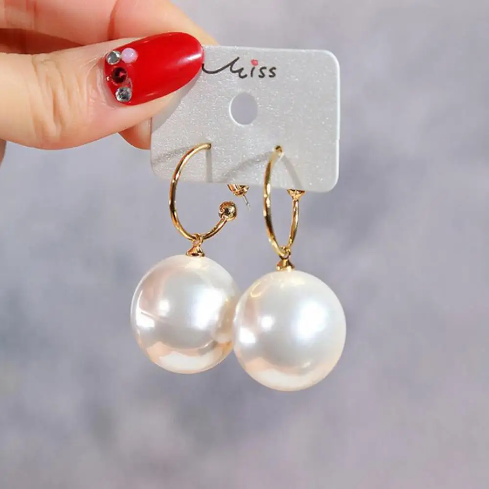 Women New Fashion Pearl Earrings contracted Metal Geometry Water Drop Kinds Of Exaggerated Drop earrings Jewelry