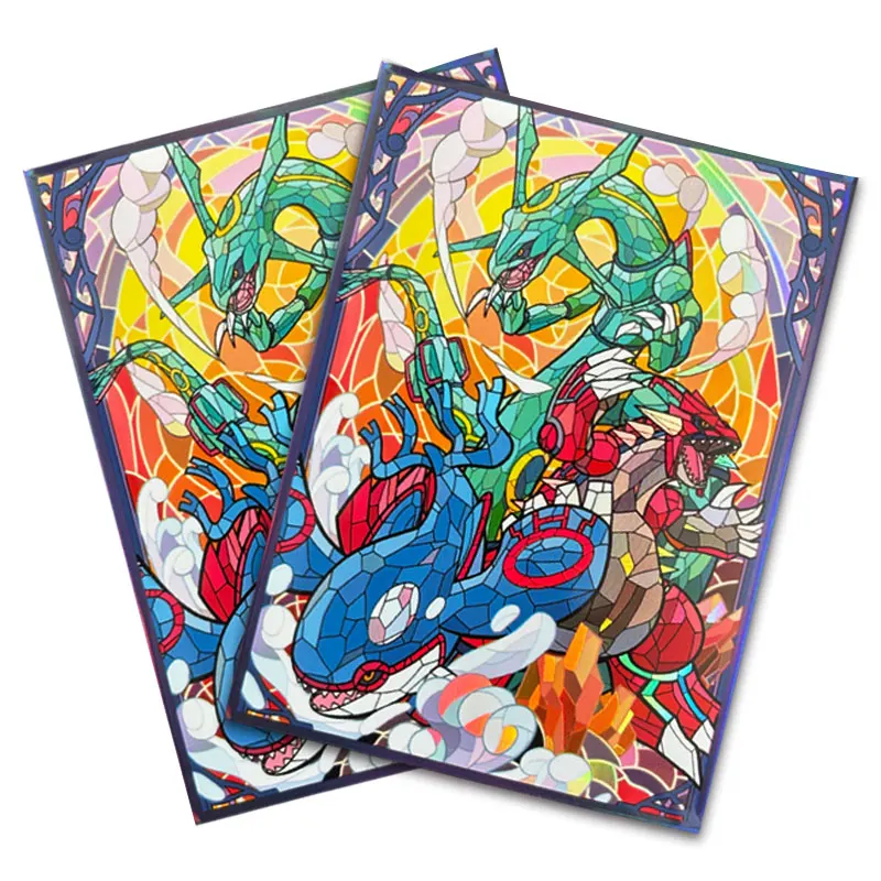 

60 шт., 66x91 мм, голографические рукава для карт, защитные рукава для карт, защитная крышка для карт в стиле аниме для настольных игр, стандартные коллекционные карточки