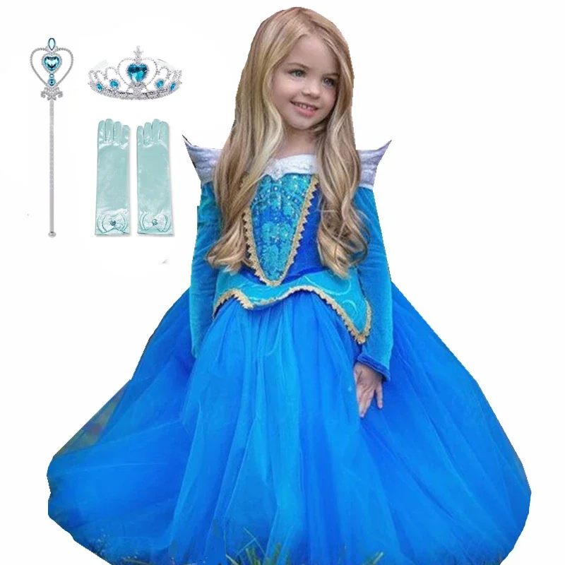 Kids Dresses for Girls Princess Anna Elsa Halloween Cosplay Costume Birthday Party Clothing  Christmas Carnival Disfraz Robe