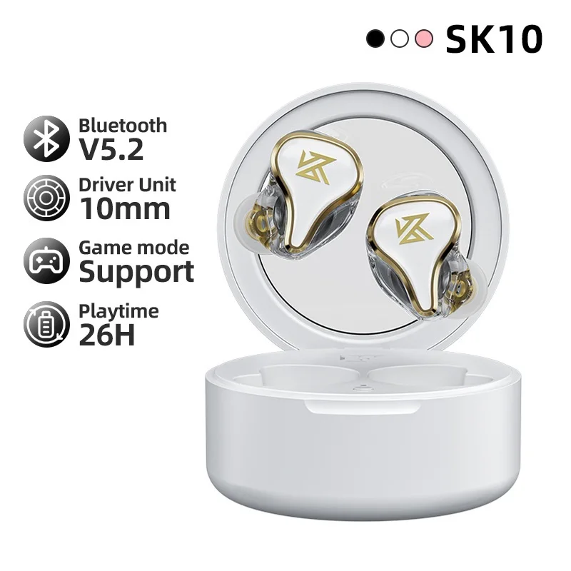 To SK10 True Wireless Headphones Bluetooth-Compatible 5.2 Hybrid Technology Touch Control Noise Cancelling Earbuds Earphones