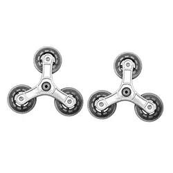 2Pcs Folding Shopping Cart Wheels Stair Climbing Wheels Triangle Caster Wheels for Hand Truck Dolly Trolley Moving Grocery Cart