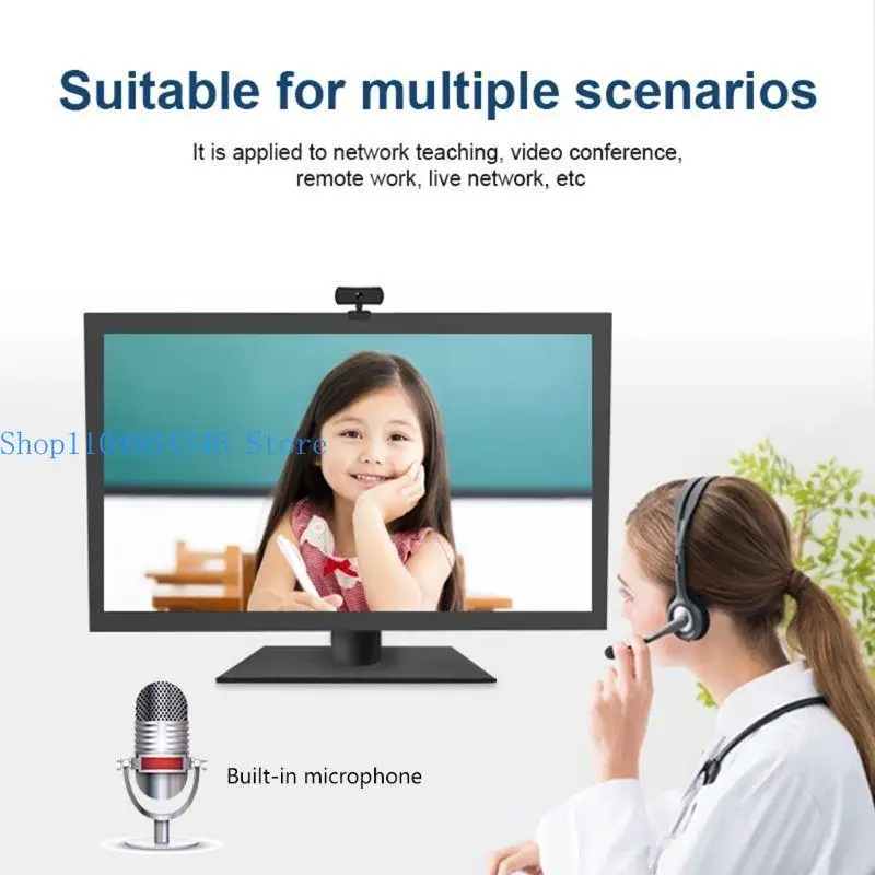652F Rotatable Cameras for Live Video Class Conference Gamer 2K 2040x1080P