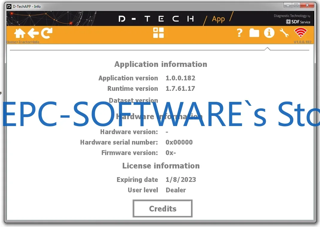 

EPC-OFTWARE Программное обеспечение для диагностики SDF D-Tech 1.0
