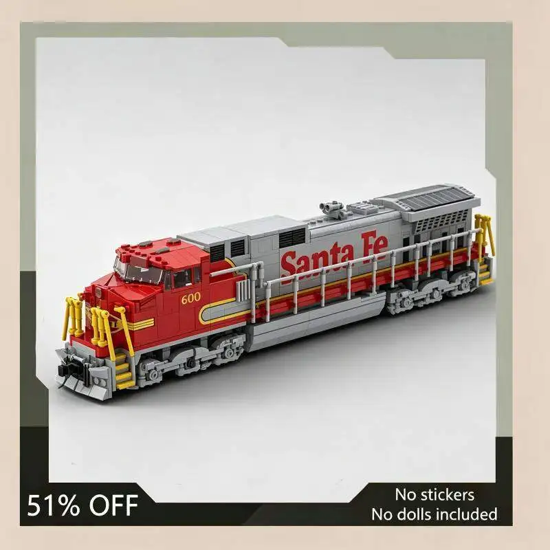 2160PCS Freight Diesel Locomotive Model Custom Building Blocks Railway Train Set Assembly Puzzle DIY Educational Toy Gift