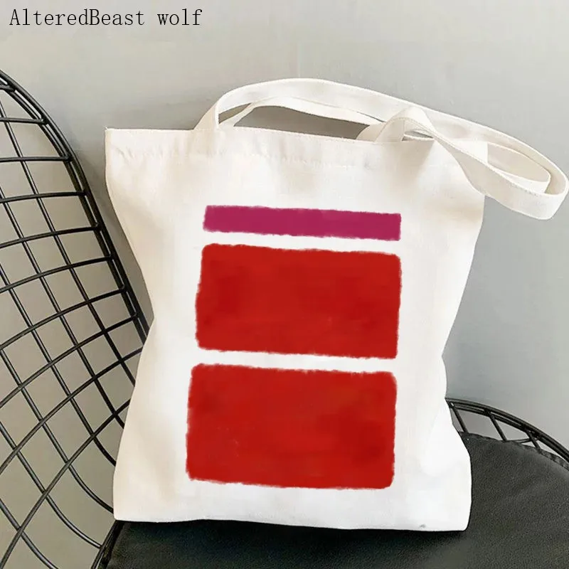 

Women Shopper Printed custom Handbags Rothko Inspired 22 Environmental Storage Reusable Canvas Shoulder Tote Bag school bag