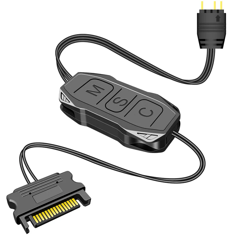 5V 3PIN ARGB Controller SATA Interface Extension Cable Light Controller Adapter for PC Fan CPU Cooler Fan Light Strip