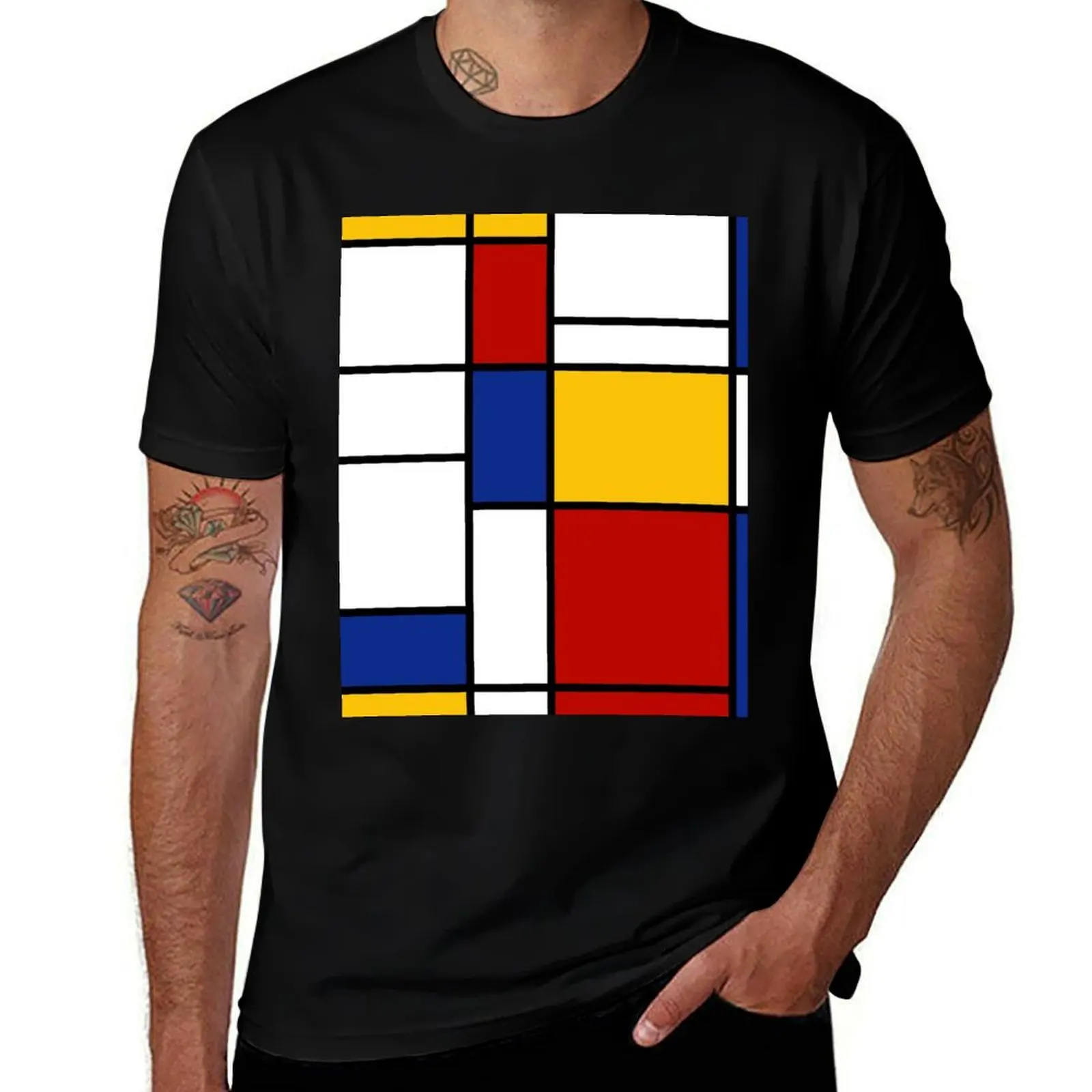 

De Stijl #2 (Mondrian Inspired) T-Shirt man t shirts for men casual cotton t shirt pack t shirts for man cotton funny T-Shirt