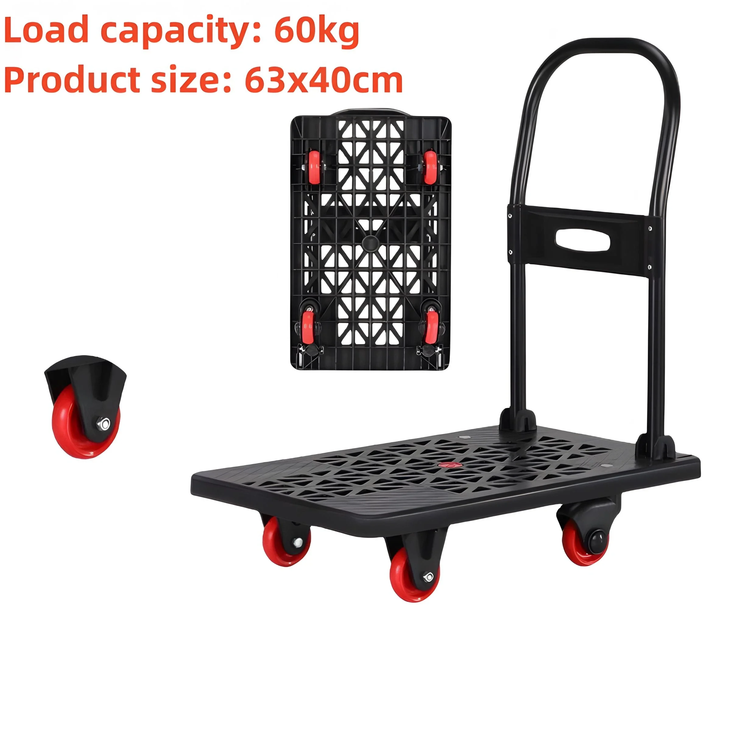 Handling Cart Trolleys Universal Wheel Multifunctional Handcart Logistics Wholesale Folding Flatbed Truck Material Handling