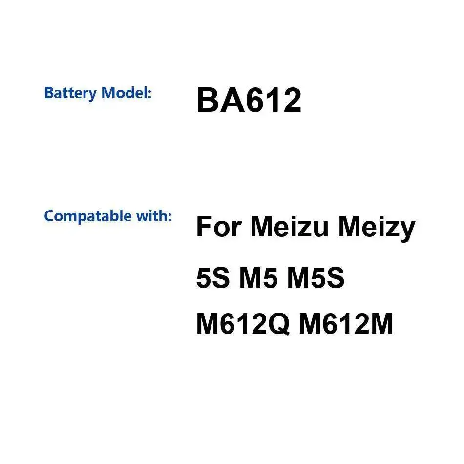 

BA612 3000 мАч для Meizu Meizy 5S M5 M5S M612Q M612M экологически чистый аккумулятор для мобильного телефона