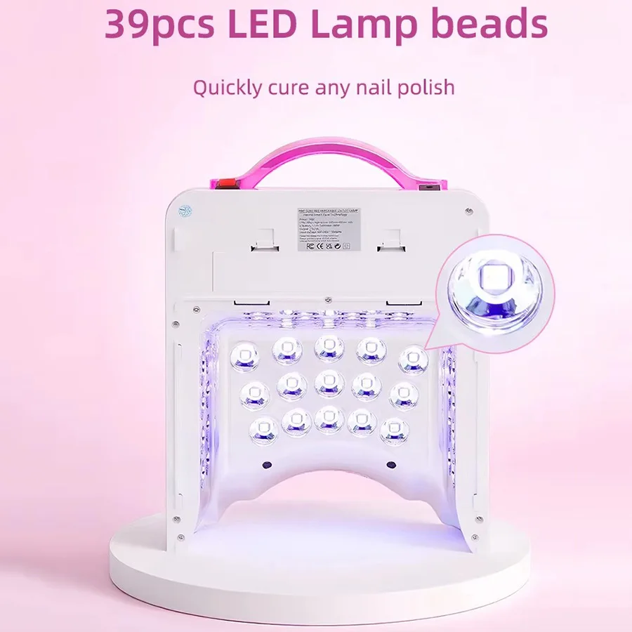 Cyrstal perles 78W/86W lampe à ongles Rechargeable avec fond miroir sans fil Gel vernis sèche sans fil ongles UV lampe à LED