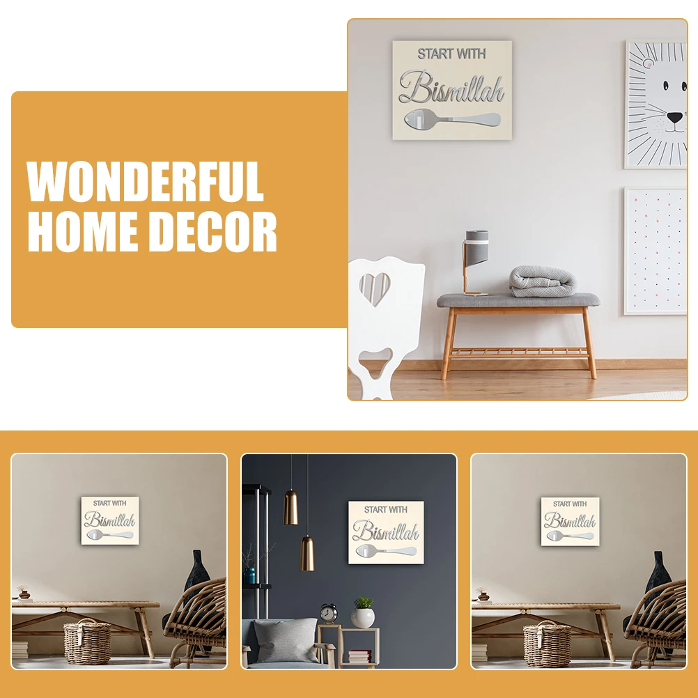 

1 Set Vintage Wooden Plaque Decorative Farmhouse Porch Home Ornament Reusable Tag Board Durable Self-Adhesive Front Door Islamic