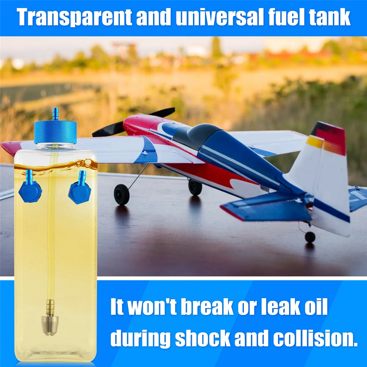 

A72I Fuel Tank Petrol Transparent Plastic Bottle 750CC CNC for RC Gas and Nitro Airplane