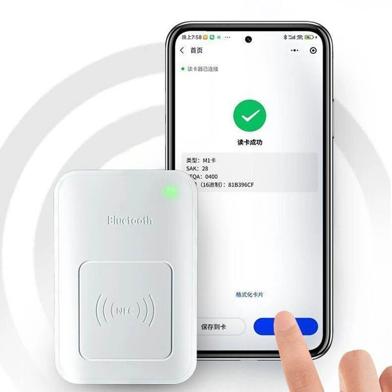 ●NFC Read-Write Device, Card Reader, Encrypted Access Control Decoder, Compatible with Bluetooth ICID Phone-ABFB