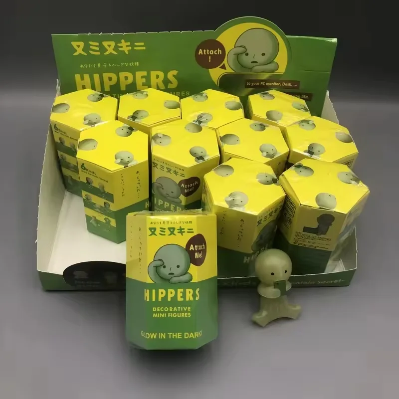 Smiski Hippers Toilet Bath Living Party Series Blind Box Model Toy Statue Recorative Mini Green Night Light Dolls Toy Child Gift