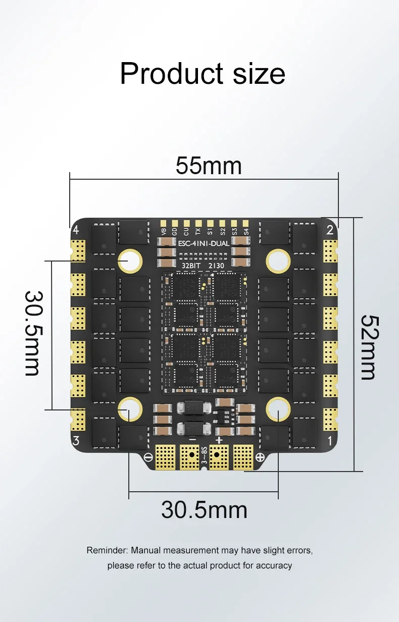 Aocoda RC 110A Bettle 30110 32Bit 4-en-1 ESC 3-8S Lipo AT32F421K8U7 33g pour pièces de Drone de course FPV