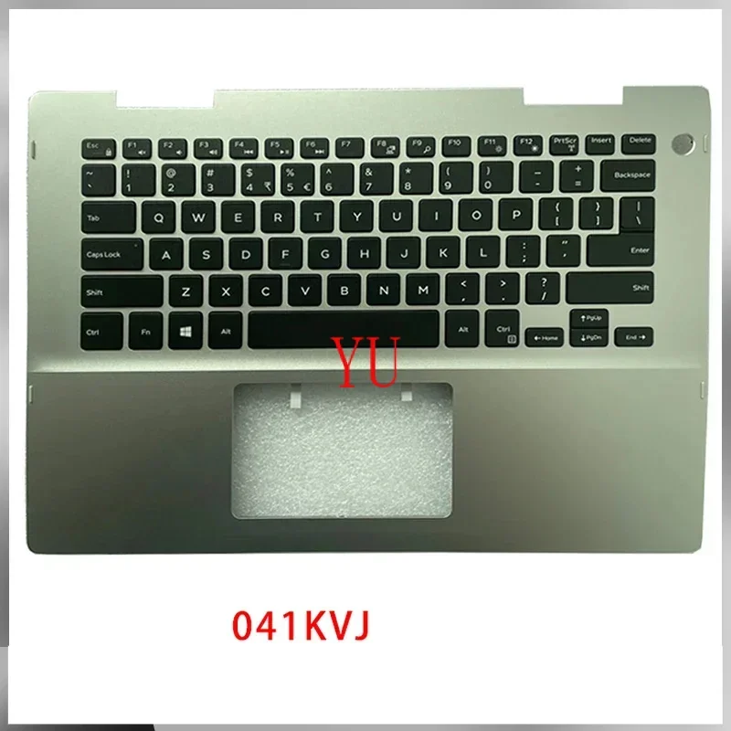 Original New Keyboard For Dell Inspiron 5481 5482 Laptop Palmrest Upper Cover Top Replacement Keyboard Case Silvery 041KVJ