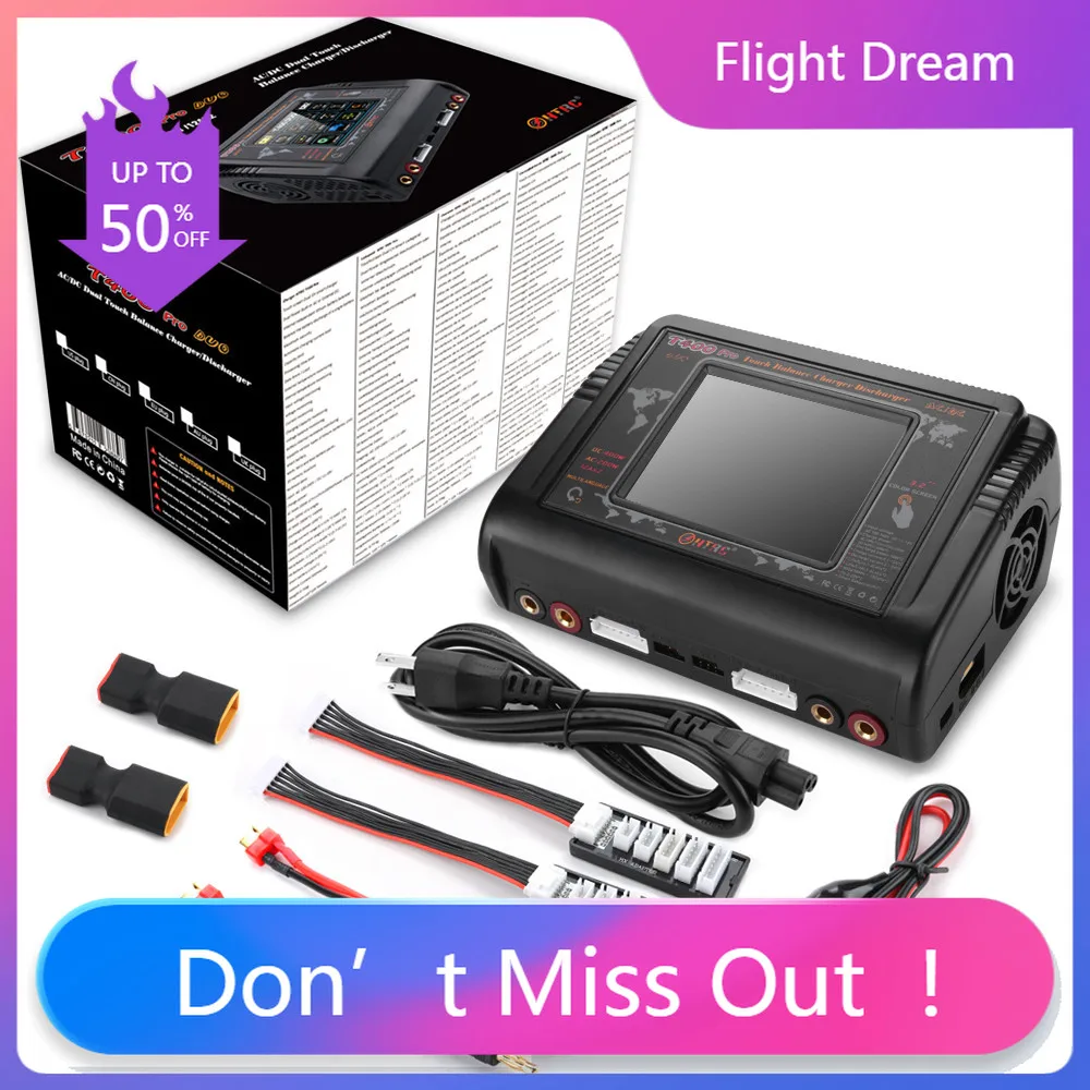 NYHTRC T400 Pro Lipo Battery Charger DC 400W AC 200W 12Ax2 RC Charger Discharger For LiHV LiFe Li-lon NiCd NiMh Pb LiPo Batteri