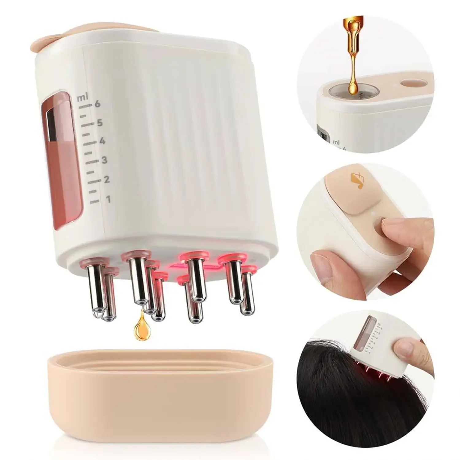 2 in 1 Hair Oiling Applicator&Scalp Oil Applicator,Electric Hair Oil Applicator for Hair Growth,Oil Massager for Scalp