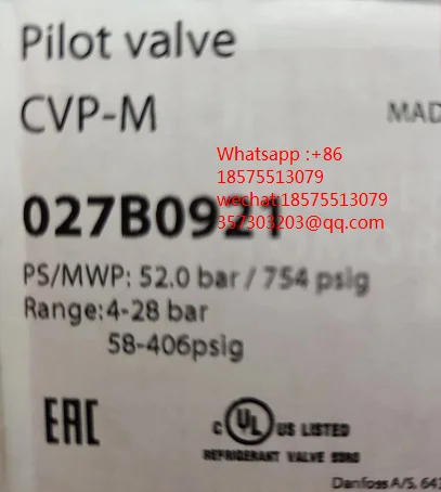 

Danfoss 027B0921 Pilot Valve CVP-M Order Code 027B0921