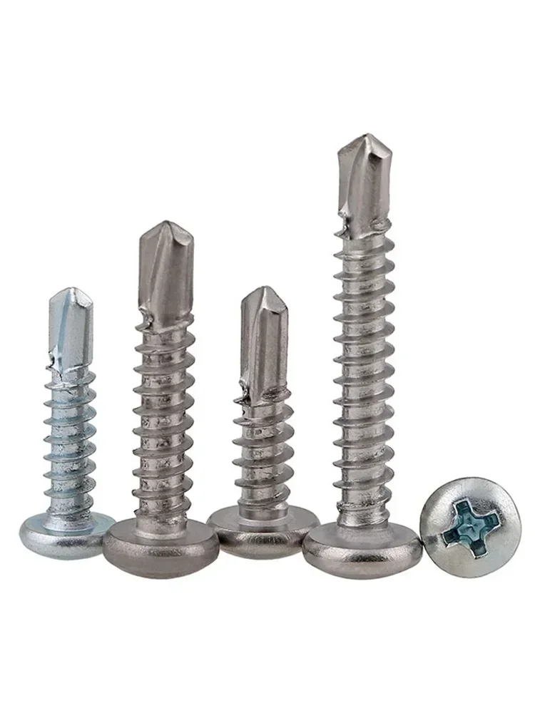 Zinc Plated Carbon Steel Phillips Round Head Self Drilling Screw Thread Self Tapping Bolt