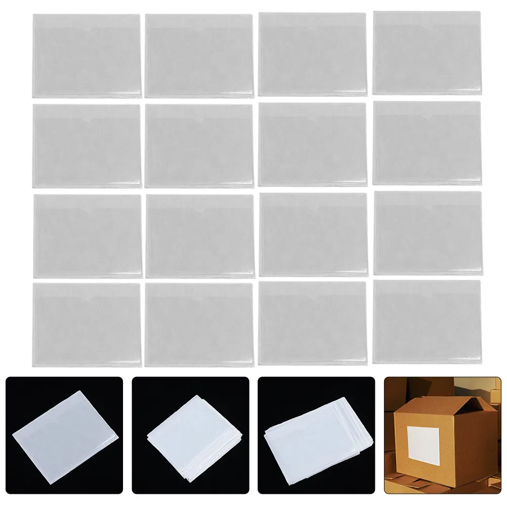 

20Pcs Self-Adhesive Index Card Pockets Clear Plastic Card Sleeves Label Covers Adhesive Pocket Holders for Home Office