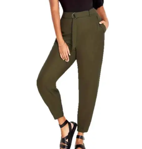 

Autumn and Winter Women's Pants 2025 New High Waisted Solid Color Casual Pants Fashionable Slimming Pants Commuting Retro Pants