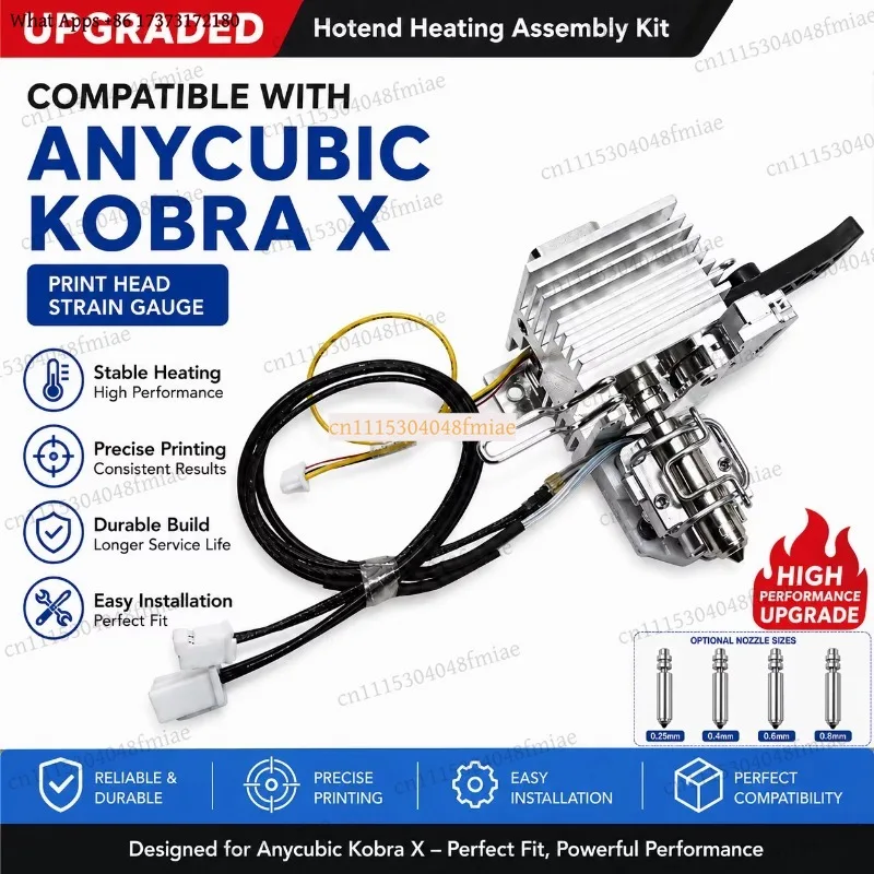 Upgraded Hotend Assembly Kit Strain Gauge Nozzle 0.25 0.4 0.6 0.8mm Print Head 3D Printer Parts For Kobra X