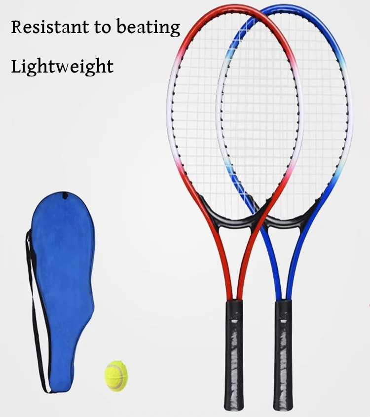 2Pcs Tennis Rackets Large Beat Sports Exercise Racquet Set Included Tennis Ball Hand Glue Training Base for Youth Beginner