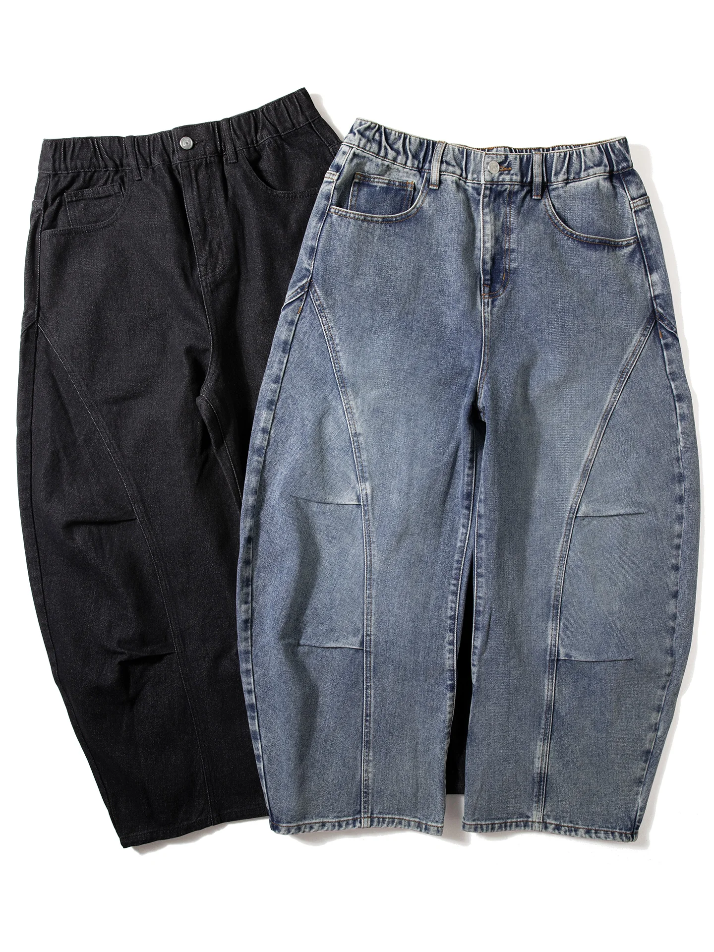 

Мужские джинсы в стиле ретро, широкие, свободные, прямые, с отворотами, модные брюки, новинка весны, из денима с добавлением хлопка