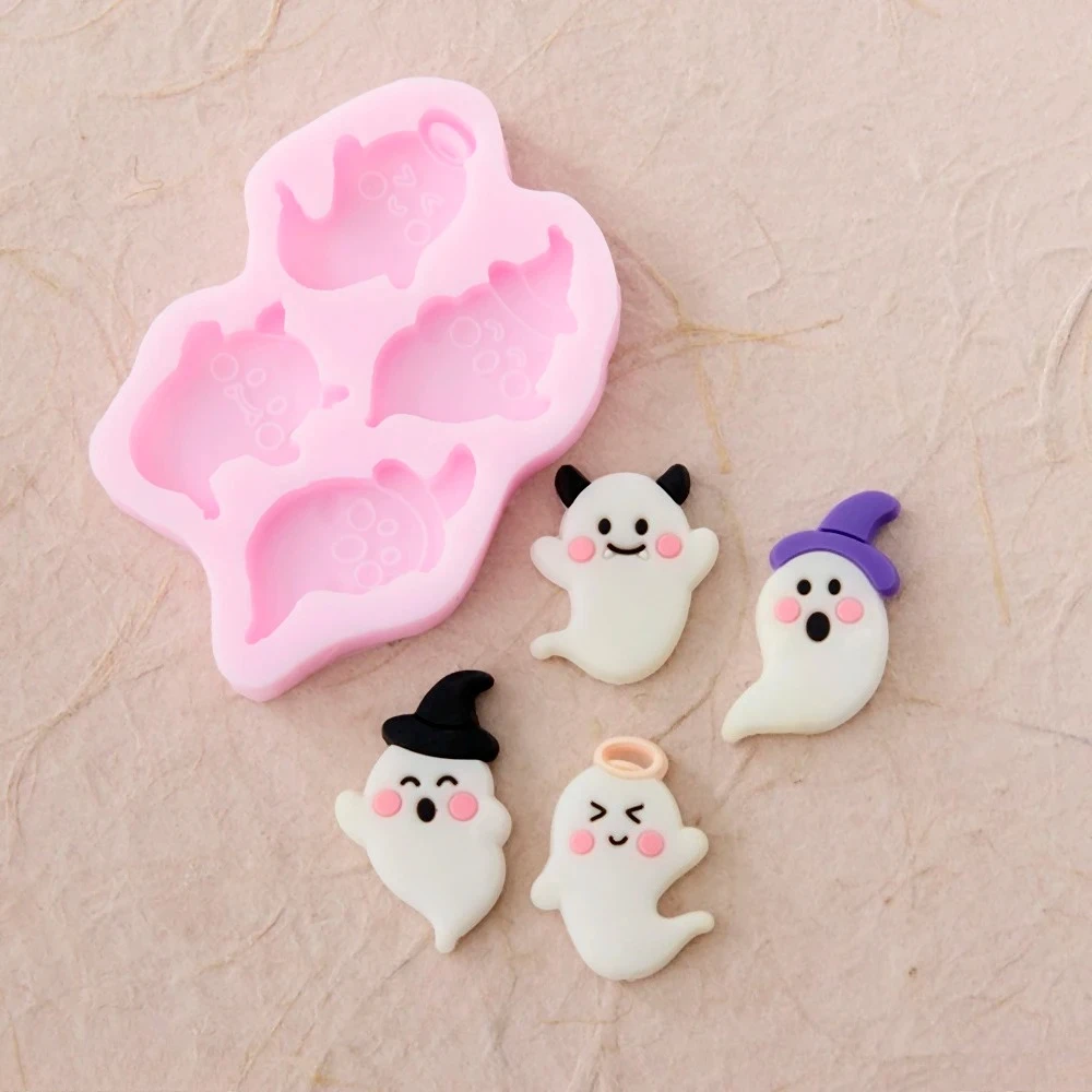 

Three-dimensional Ghost Pumpkin Bat Spider Web Silicone Molds Fondant Candy Chocolate Mould Halloween Cake Decorating Tools