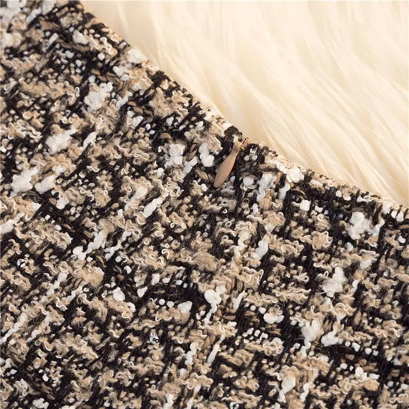 Pantaloncini di tweed da donna scozzesi vintage Primavera a vita alta Office Lady Pantaloni casual A Line Y2K Harajuku Pantaloncini a gamba larga