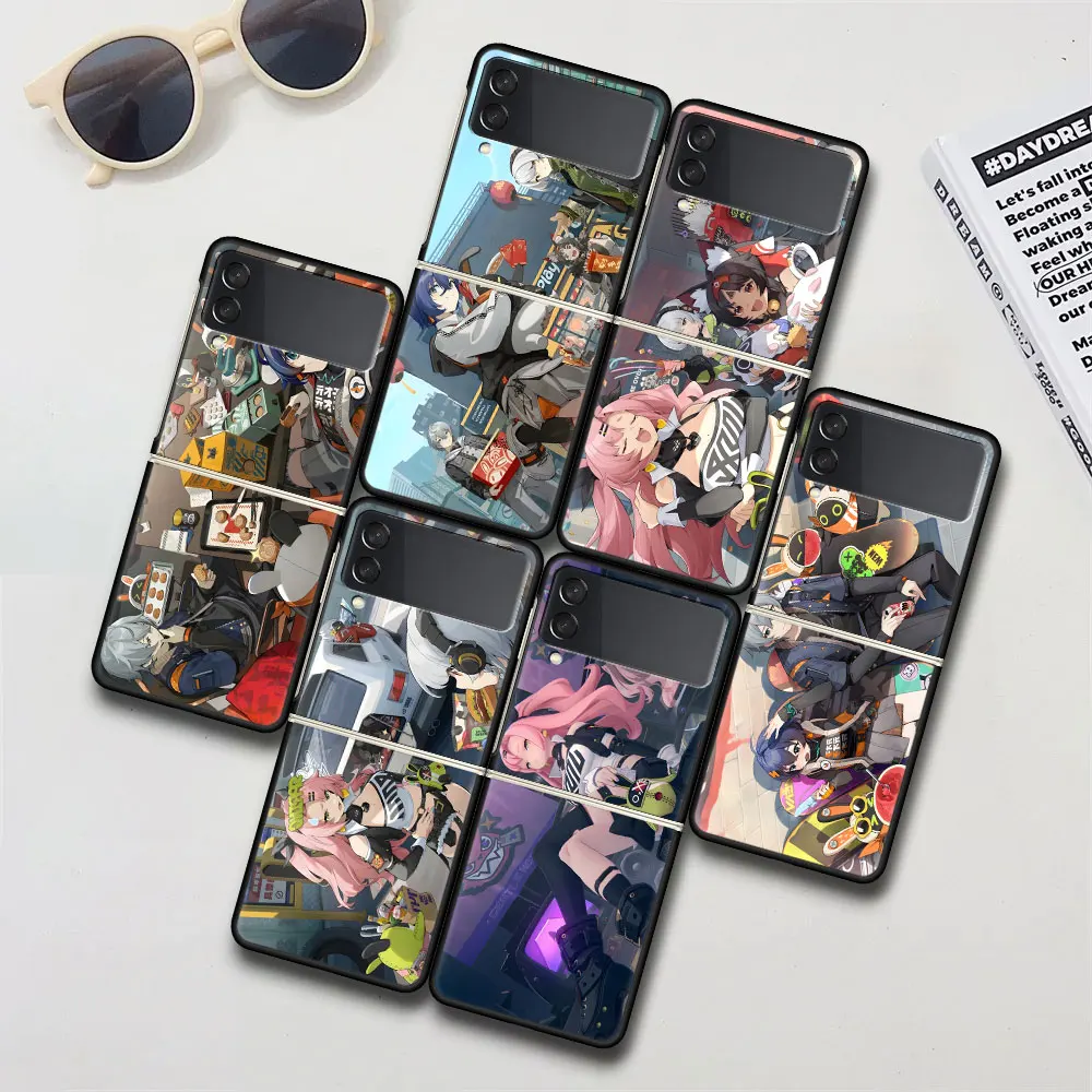 Nicole Demara Zenless Zone Zero Case for Samsung Galaxy Z Flip 4 3 5G Black Hard Fundas Flip4 Flip3 PC Phone Cover Zflip4 Zflip3