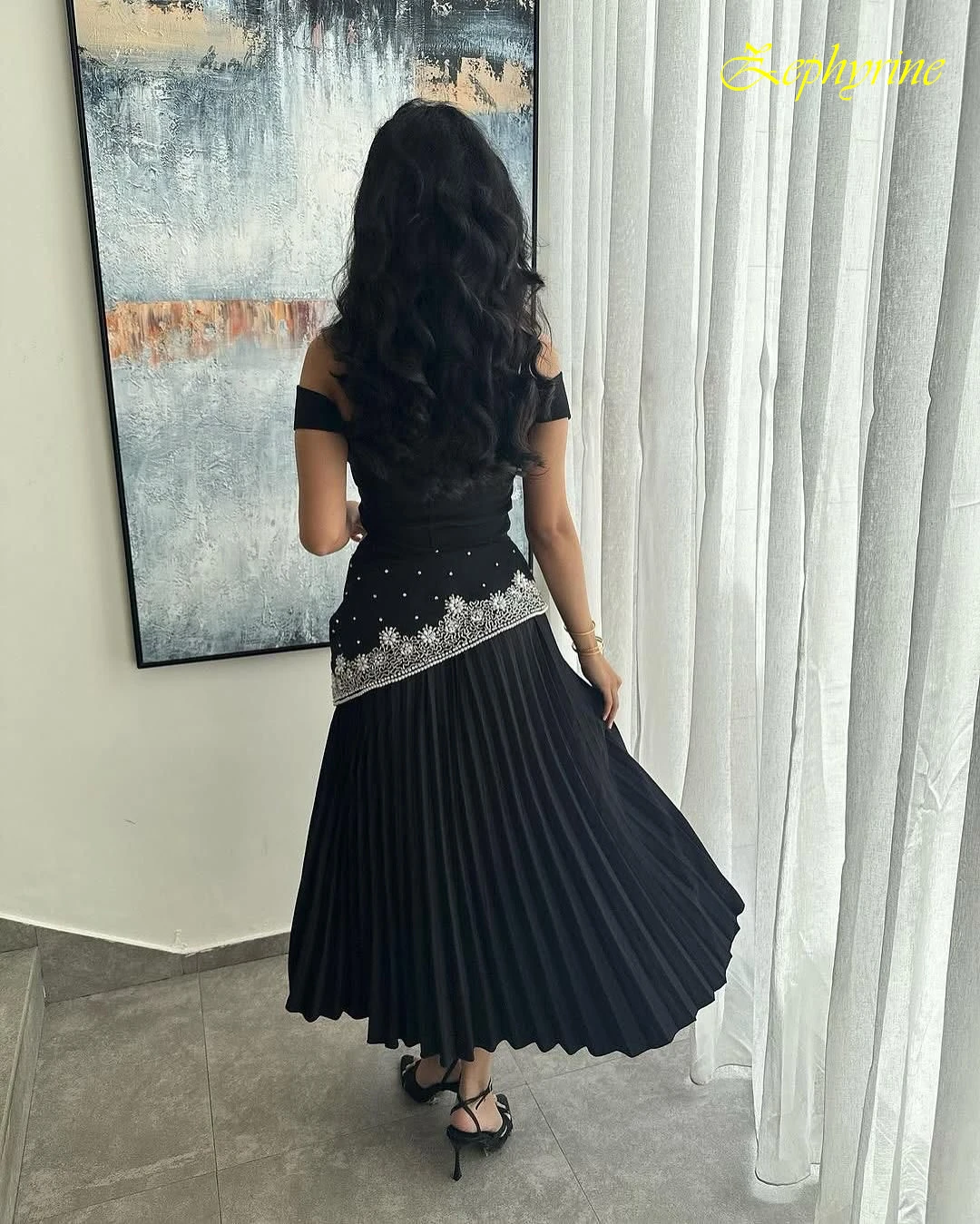 맞춤형 A 라인 보트 넥 우아한 정장 이브닝 드레스와 현대 패션 연예인 가운 기질 섬세한 파티 드레스