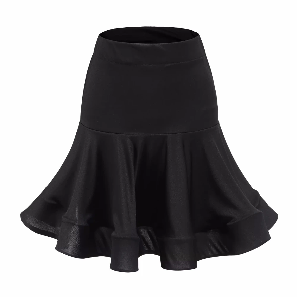 Girls Latin Dance Skirt Kids black red green Children Practice latin ballroom Dancing Skirt Rumba Samba salsa Skirt for girls