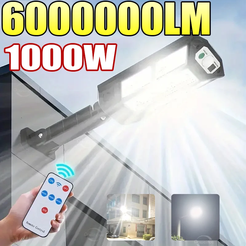 

10000LM Солнечная светодиодная лампа Открытый солнечный свет PIR Датчик движения Мощный солнечный садовый светильник Водонепроницаемый солнечный свет Уличный фонарь для двора