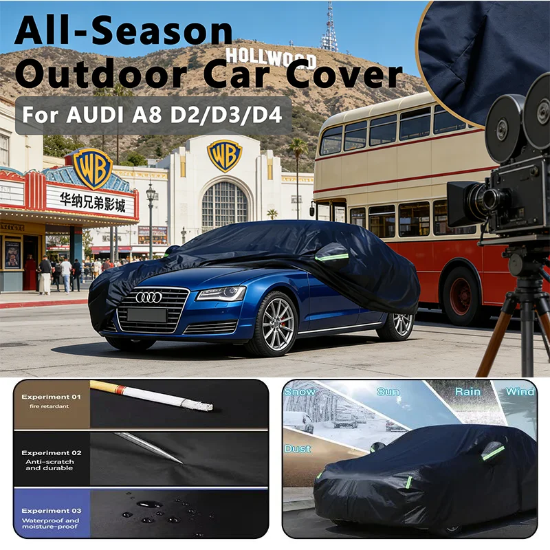 

Автомобильный чехол для AUDI A8 D2 D3 D4-наружный полный защитный, водонепроницаемый, пылезащитный, термостойкий, водонепроницаемый, уличный