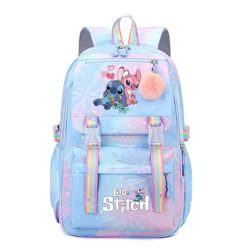 Disney-Mochila de Lilo Stitch para mujer, bolsa de libros para niños y niñas, Mochila escolar para estudiantes y adolescentes, 2024