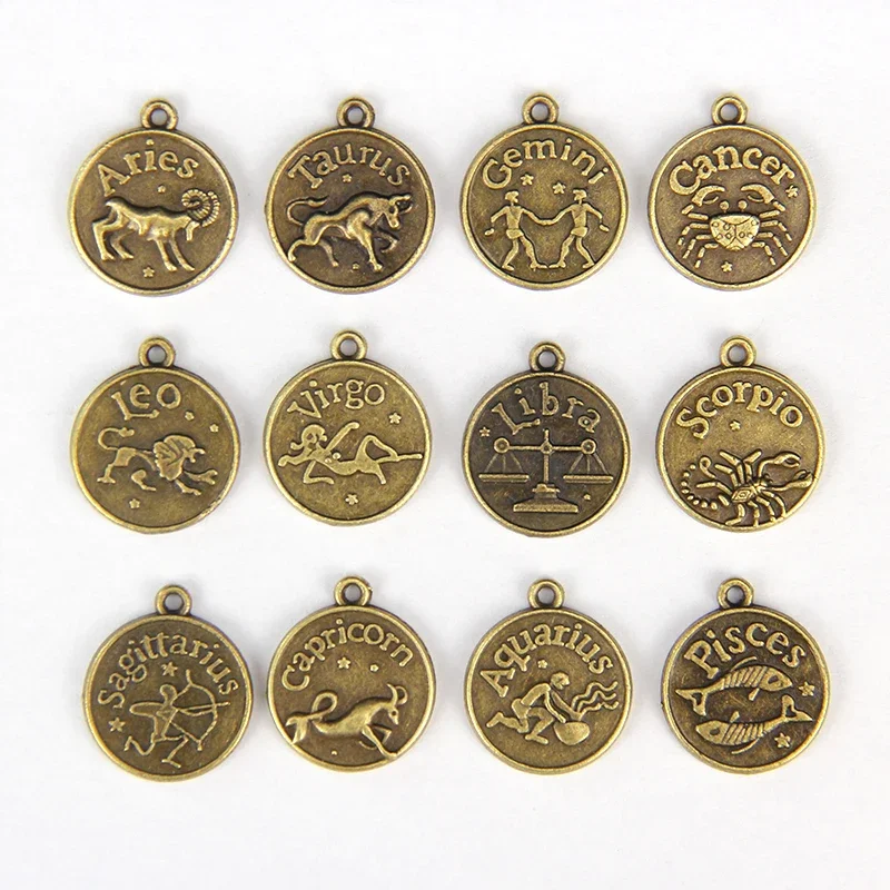 Accessori per quaderni da viaggio Vintage 12 ciondolo costellazione per pianificatore Midori cancelleria decorativa doppio lato Retro ottone