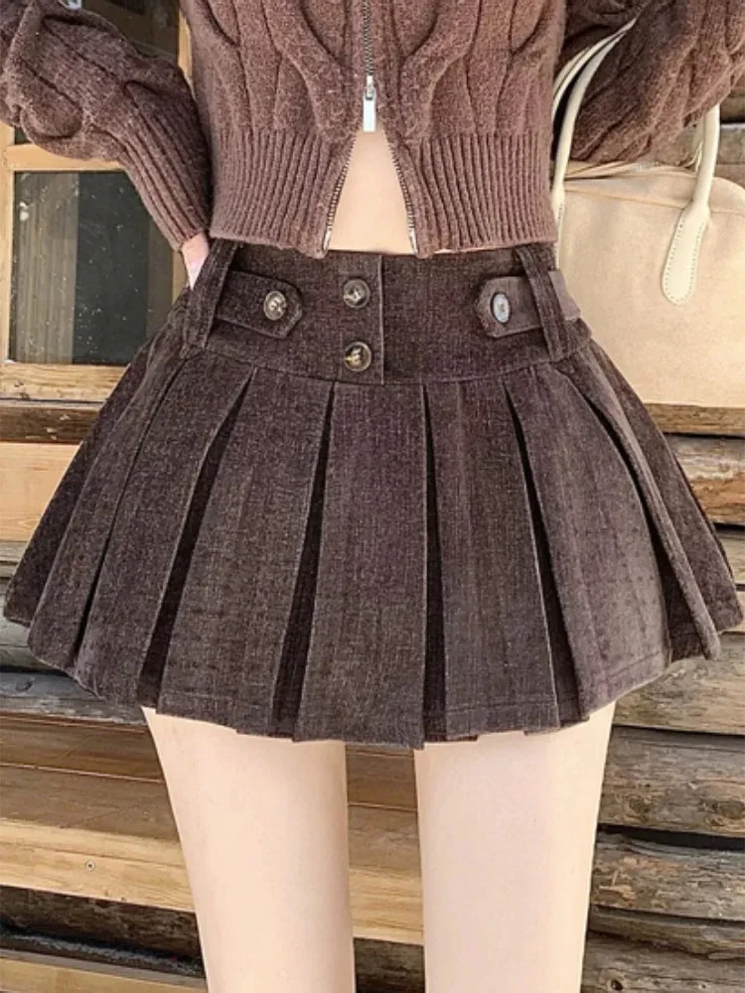 

Sweet And Spicy plus Size A-Line Skirt Women's Low Waist Design Slimming Effect Autumn Winter New Sle Commute Korean S...