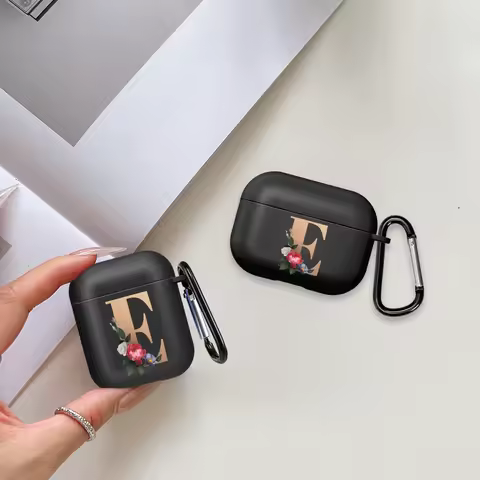 Flower Name Letter E F Case For Airpods Pro 3 Pro3 Pro2 2 1 4 Earphone Cases Cover