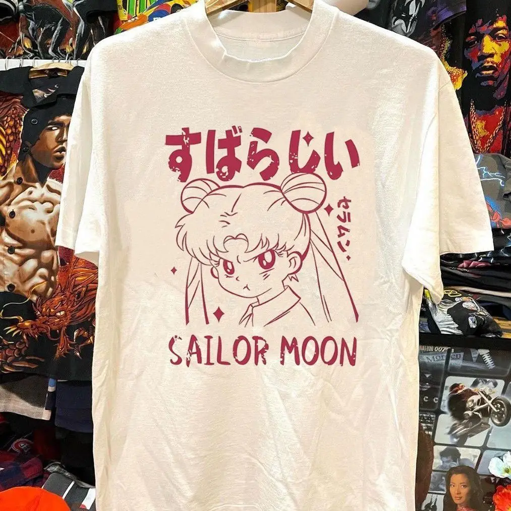 

100% Pure Cotton Japanese Anime Cute Girl Trendy Short-sleeved Men's and Women's T-shirt Children's Top for Girls