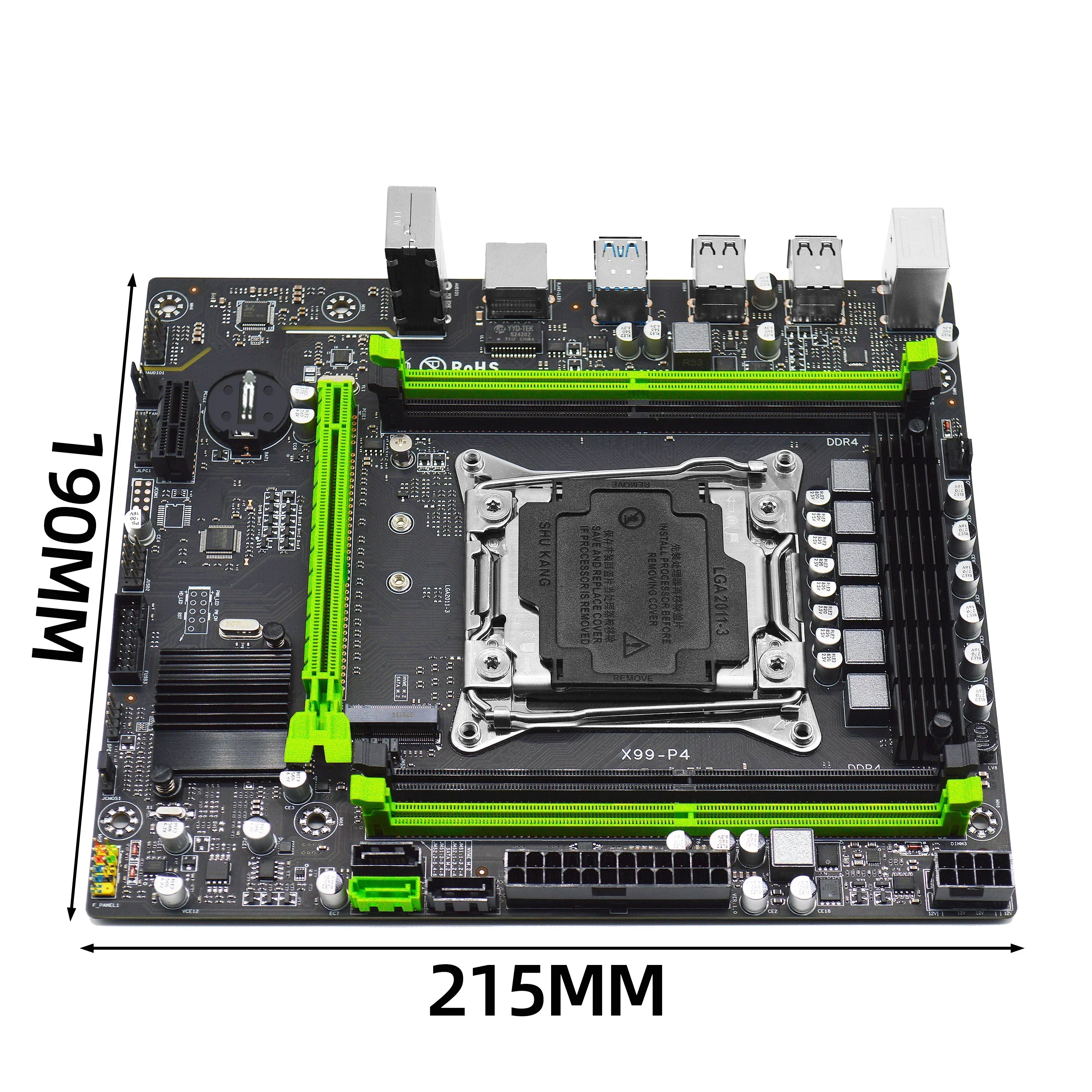 

X99 P4 Motherboard Set Kit With Intel LGA2011-3 Xeon E5 2620 V3 CPU DDR4 16GB (1*16GB) 2133MHZ RAM Memory NVME M.2 SATA