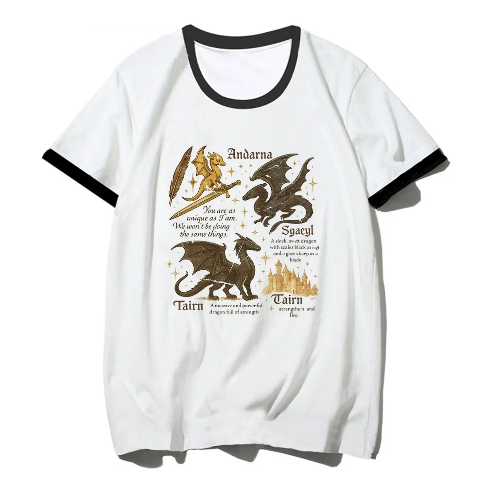 Fourth Wing t shirt female clearance sales alternative  2000s manga Psychedelic scene  harajuku Psychedelic summer party