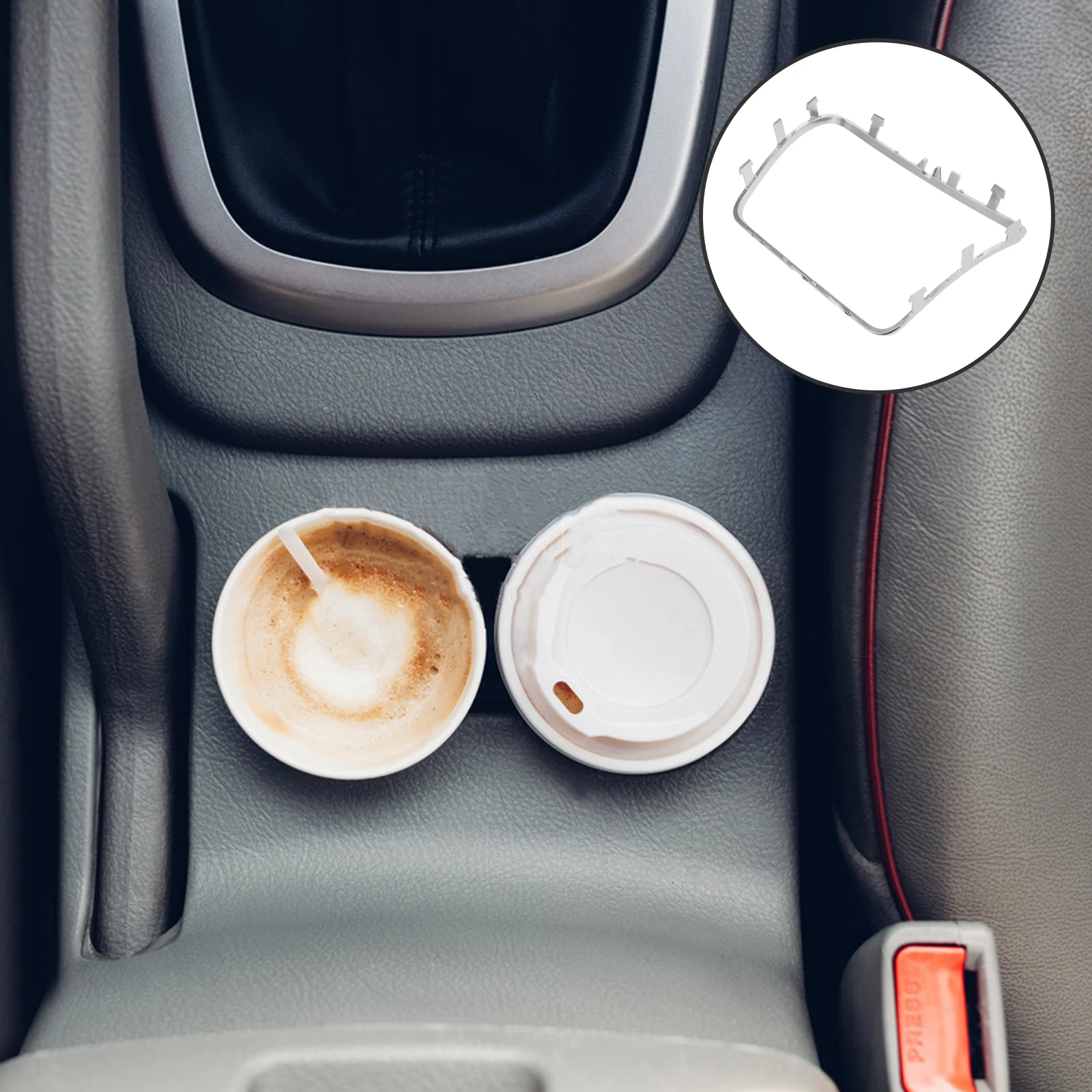 

Luxury Electroplated Car Interior Trim Strip Cup Holder Frame Cover Smoke Ashtray Durable Easy Install Automotive Accessories