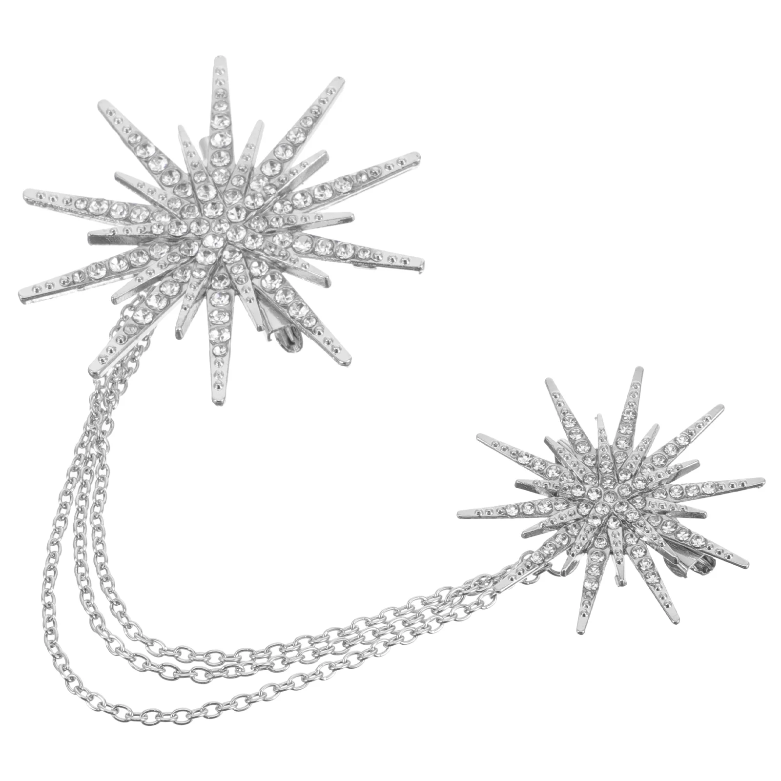 

Chic Brooch with Chain Tassel Women's Rhinestone Pin Fashion Crystal Daily Wear Star